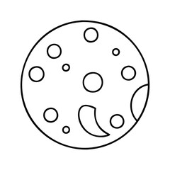 full moon icon, full moon line art - simple line art of full moon, perfect for full moon logos and icons