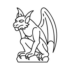 gargoyle icon, gargoyle line art - simple line art of gargoyle, perfect for gargoyle logos and icons