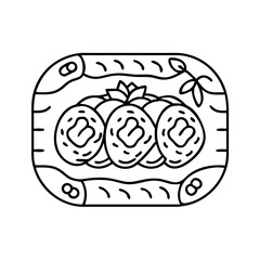 german style apple strudel icon, german style apple strudel line art - simple line art of german style apple strudel, perfect for german style apple strudel logos and icons
