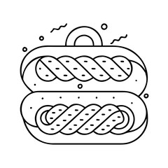 german style apple strudel icon, german style apple strudel line art - simple line art of german style apple strudel, perfect for german style apple strudel logos and icons