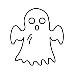 ghost icon, ghost line art - simple line art of ghost, perfect for ghost logos and icons