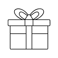 gift box icon, gift box line art - simple line art of gift box, perfect for gift box logos and icons