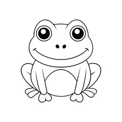 cute  frog coloring page for kids