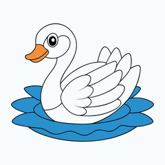 cute swan coloring page for kids