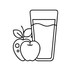 glass of apple cider icon, glass of apple cider line art - simple line art of glass of apple cider, perfect for glass of apple cider logos and icons