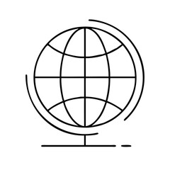globe icon, globe line art - simple line art of globe, perfect for globe logos and icons