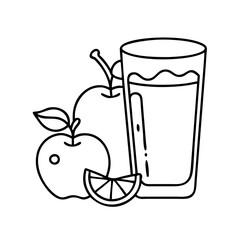 glass of apple cider icon, glass of apple cider line art - simple line art of glass of apple cider, perfect for glass of apple cider logos and icons