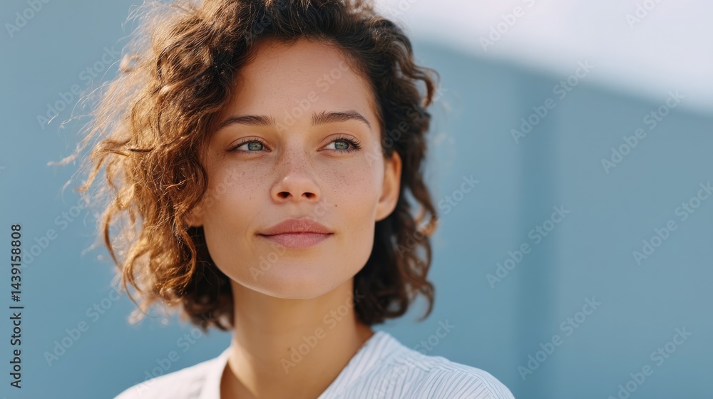 Poster capture minimalistic clean image portrait against blurred background