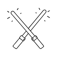 glow sticks icon, glow sticks line art - simple line art of glow sticks, perfect for glow sticks logos and icons