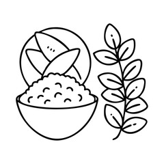 grains quinoa rice icon, grains quinoa rice line art - simple line art of grains quinoa rice, perfect for grains quinoa rice logos and icons