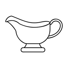 gravy boat icon, gravy boat line art - simple line art of gravy boat, perfect for gravy boat logos and icons
