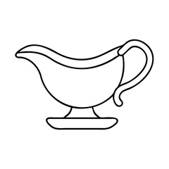 gravy boat icon, gravy boat line art - simple line art of gravy boat, perfect for gravy boat logos and icons