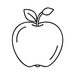 green apple icon, green apple line art - simple line art of green apple, perfect for green apple logos and icons
