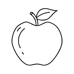 green apple icon, green apple line art - simple line art of green apple, perfect for green apple logos and icons