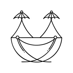 hammock icon, hammock line art - simple line art of hammock, perfect for hammock logos and icons