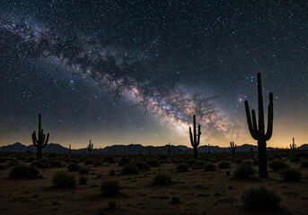 desert landscape at night