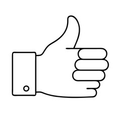 hand with glove giving thumbs up icon, hand with glove giving thumbs up line art - simple line art of hand with glove giving thumbs up, perfect for hand with glove giving thumbs up logos and icons