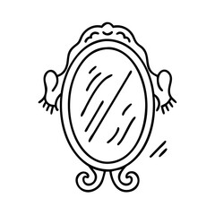 haunted mirror icon, haunted mirror line art - simple line art of haunted mirror, perfect for haunted mirror logos and icons