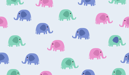 Cute elephant pattern background vector design