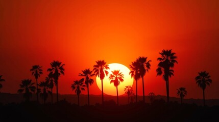 Dusk Dreams: Silhouetted Palms