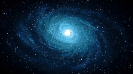 Fototapeta premium Spiral galaxy's luminous core in the cosmos.