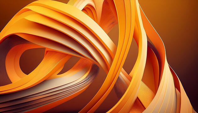 Abstract swirling forms in warm orange hues