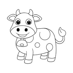 cute cow coloring page for kids