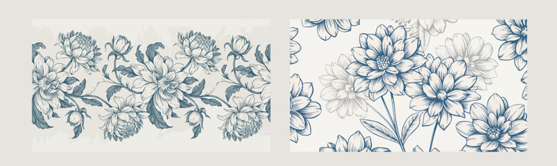 Floral pattern with bright colorful small flowers