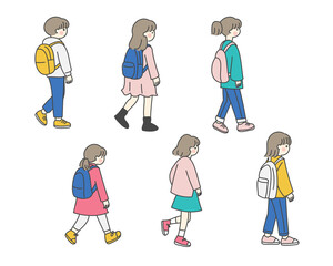 通学 子ども 後ろ姿