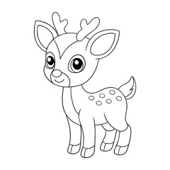 cute deer coloring page for kids