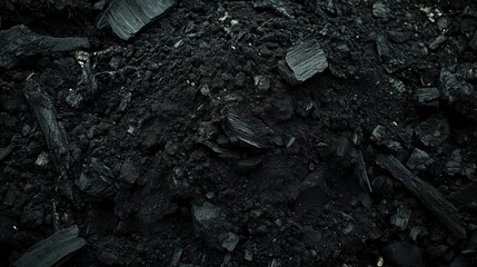 Charcoal ash pile