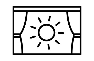 晴れの日の窓のシンプルアイコンベクターイラスト