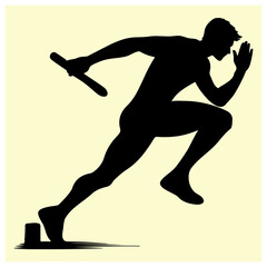 A black silhouette of an athlete 