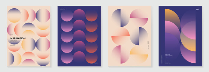 Abstract vibrant gradient background vector. Retro cover template with shapes, 70s colorful and liquid color. Modern wallpaper design perfect for social media, idol poster, photo frame.