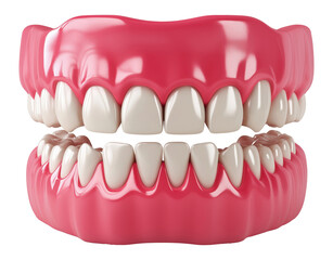 Obraz premium Dental model showing white teeth isolated on transparent background