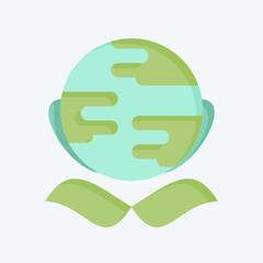 Icon Green World. related to Save the World symbol. flat style. editable