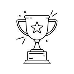 achievement trophy icon, achievement trophy line art - simple line art of achievement trophy, perfect for achievement trophy logos and icons