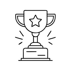 achievement trophy icon, achievement trophy line art - simple line art of achievement trophy, perfect for achievement trophy logos and icons