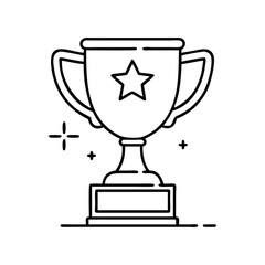 achievement trophy icon, achievement trophy line art - simple line art of achievement trophy, perfect for achievement trophy logos and icons
