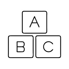 alphabet blocks icon, alphabet blocks line art - simple line art of alphabet blocks, perfect for alphabet blocks logos and icons