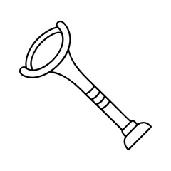 alpine horn icon, alpine horn line art - simple line art of alpine horn, perfect for alpine horn logos and icons