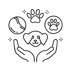 animal friendly icon, animal friendly line art - simple line art of animal friendly, perfect for animal friendly logos and icons