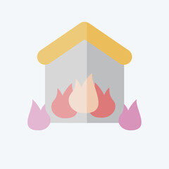 Icon Fire Fighting. related to Save the World symbol. flat style. editable