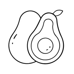 avocado icon, avocado line art - simple line art of avocado, perfect for avocado logos and icons