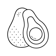 avocado icon, avocado line art - simple line art of avocado, perfect for avocado logos and icons