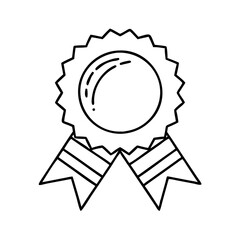 award ribbon icon, award ribbon line art - simple line art of award ribbon, perfect for award ribbon logos and icons