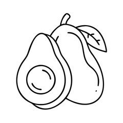 avocado icon, avocado line art - simple line art of avocado, perfect for avocado logos and icons