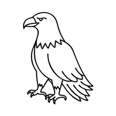 bald eagle icon, bald eagle line art - simple line art of bald eagle, perfect for bald eagle logos and icons