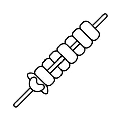 barbecue skewer icon, barbecue skewer line art - simple line art of barbecue skewer, perfect for barbecue skewer logos and icons