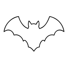 bat silhouette icon, bat silhouette line art - simple line art of bat silhouette, perfect for bat silhouette logos and icons